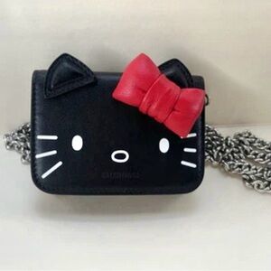 Balenciaga Black and Red Hello Kitty Crossbody Bag with Chain